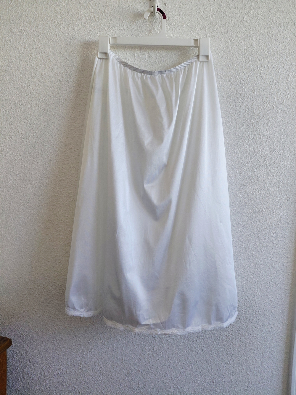 Vintage Vanity Fair Half Sleep White Nylon Skirt  Lingerie A-Line